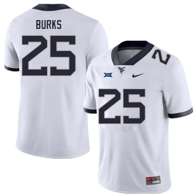 Men's West Virginia Mountaineers NCAA #25 Aubrey Burks White Authentic Nike Stitched College Football Jersey QA15X18QK